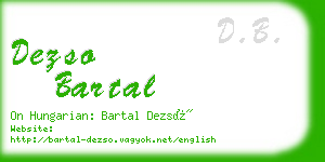 dezso bartal business card